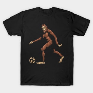 Funny Bigfoot Soccer Sasquatch Foot Ball T-Shirt